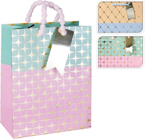 [972393] BOLSA REGALO PASTEL ASA TEXTURA M