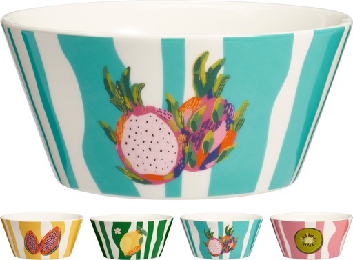 [972421] CUENCO PORCELANA FRUTAS 4MOD