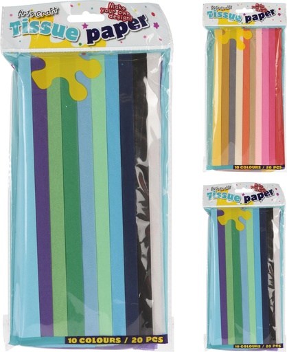 [972489] PAPEL SEDA SURTIDO 10COL 20PZS