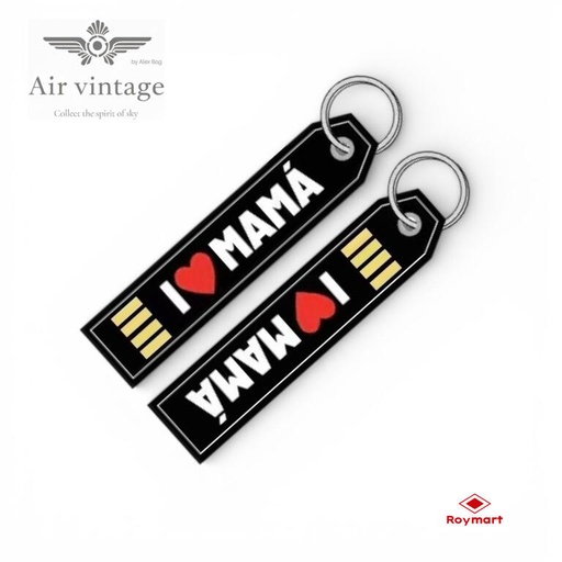 [972599] LLAVERO TELA VINTAGE I LOVE MAMA