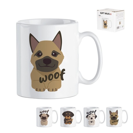 [1019149] TAZA EN CAJA REGALO PERROS 4MOD.
