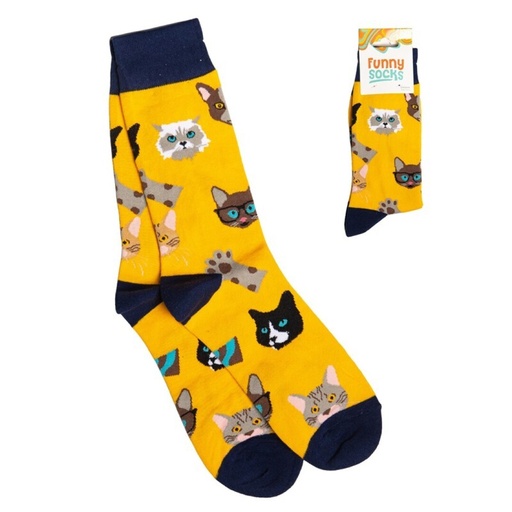 [999071] CALCETINES ALGODON GATOS NARANJA
