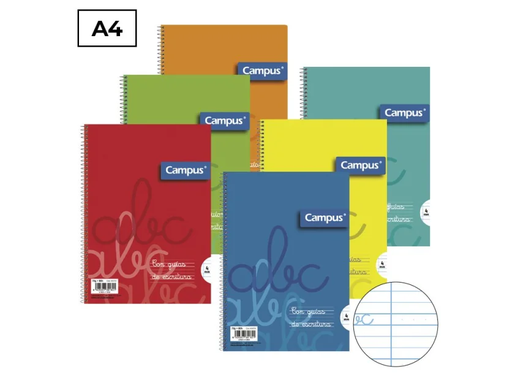[003753] BLOC ESPIRAL CAMPUS A4 T.BASICA 80 HOJAS 70G G.E. 4MM