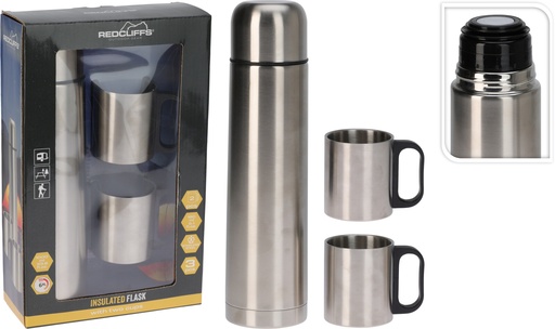 [999231] TERMO METAL 1L + 2 TAZAS