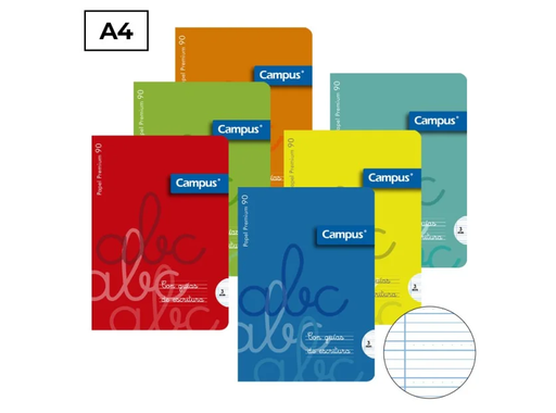 [003735] LIBRETA GRAPADA CAMPUS GUIA ESCRITURA A4 T.PLASTICO 48H 90G G.E. 3MM