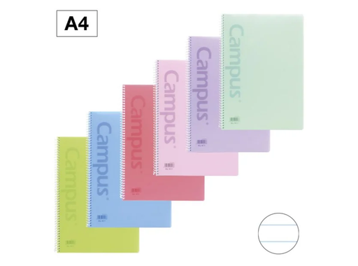 [003597] BLOC ESPIRAL CAMPUS A4 T.PLASTICO 80H 90G RAYADO HORIZONTAL PASTEL