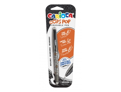 [999293] BOLIGRAFO BORRABLE CARIOCA OOPS POP NEGRO BLISTER 1 UD