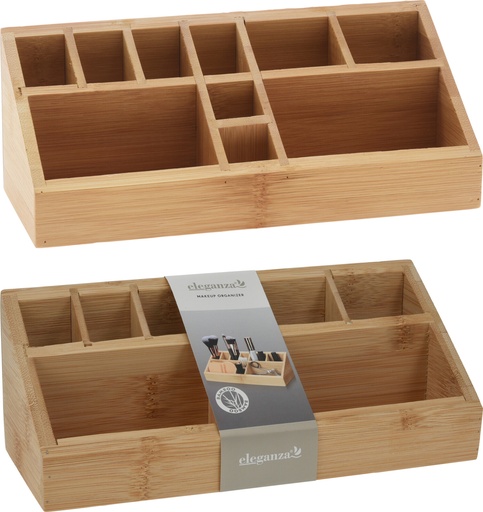 [999306] ORGANIZADOR DE MAQUILLAJE/ ESCRITORIO BAMBU