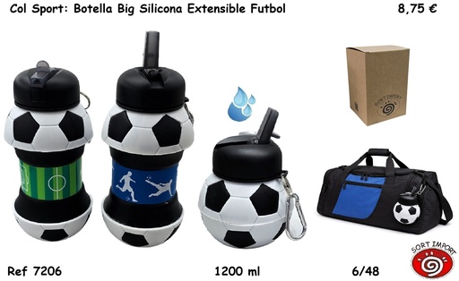 [999353] BOTELLA BIG SILICONA EXTENSIBLE FUTBOL