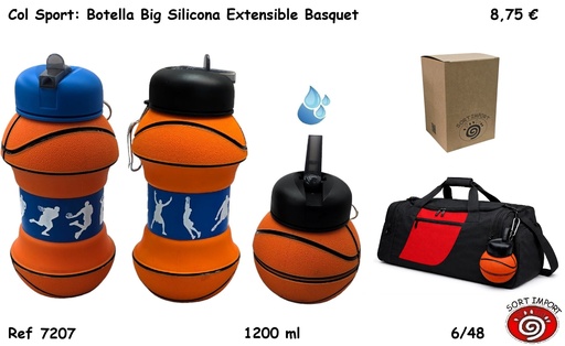 [999354] BOTELLA BIG SILICONA EXTENSIBLE BASQUET