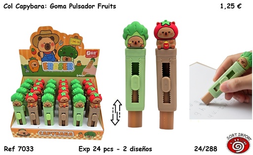 [999362] COL CAPYBARA: GOMA FRUITS PULSADOR