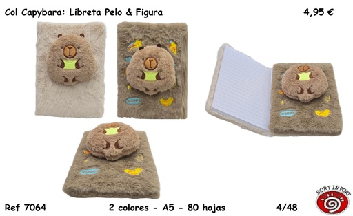 [999364] COL CAPYBARA: LIBRETA PELO FIGURA