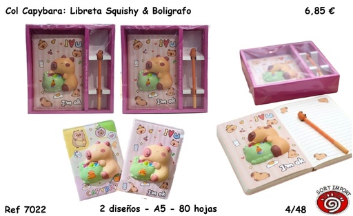 [999365] COL CAPYBARA: LIBRETA SQUISHY&BOLIGRAFO