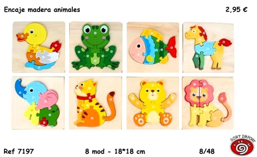 [999374] ENCAJE MADERA ANIMALES
