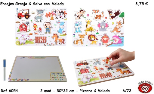 [999375] ENCAJE MADERA APRENDE INGLES CON MARCADOR