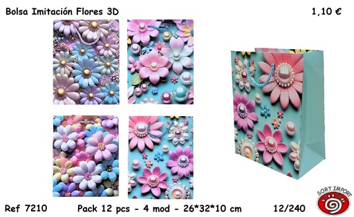 [999380] BOLSA REGALO FLORES 3D
