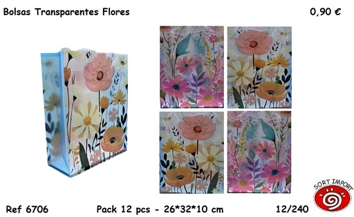 [999381] BOLSA REGALO TRANSPARENTES FLORES