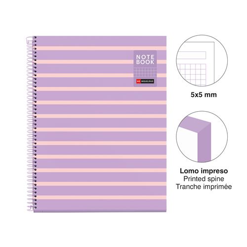 [999395] CUADERNO A4 80H CUADRICULA BETWEEN THE LINES MALVA