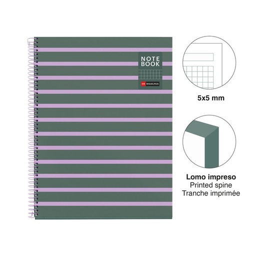 [999398] CUADERNO A4 80H CUADRICULA BETWEEN THE LINES CENIZA