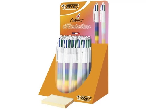 [081866] BOLIGRAFO TINTA ACEITE BIC 4 COLOURS RAINBOW 4 COLORES EXPOSITOR 30 UD.