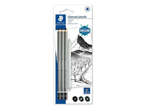 [080348] LAPIZ DE CARBONCILLO STAEDTLER MARS LUMOGRAPH 100C BLISTER 3 UD.