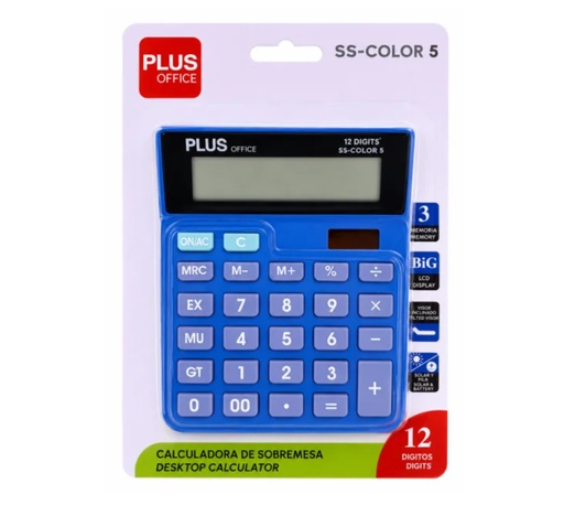 [220411] CALCULADORA PLUS OFFICE SS-COLOR 5 AZUL
