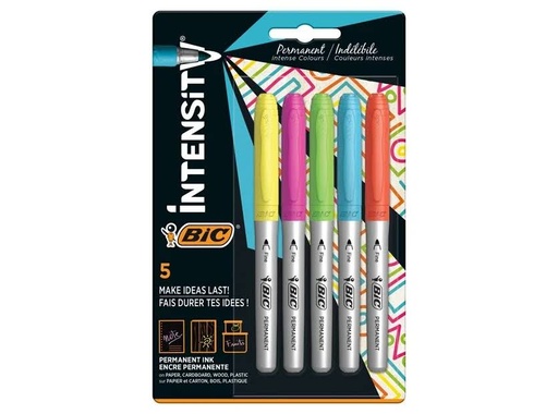 [081418] ROTULADOR BIC INTENSITY PERMANENTE 5 COLORES INTENSOS