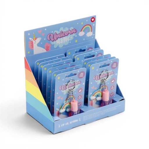 [1000030] LLAVERO BRILLO DE LABIOS UNICORNIO MAGICO CON CHARM