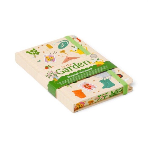 [1000033] LIBRETA A6 DE PAPEL RECICLADO A RAYAS EN EL JARDIN IN THE GARDEN