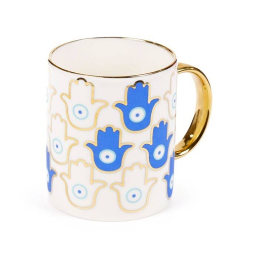 [1000045] TAZA DE PORCELANA MANOS CON OJO TURCO