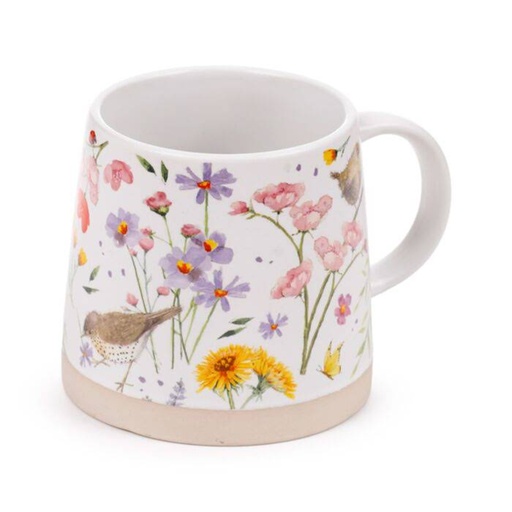 [1000048] TAZA DE GRES JAN PASHLEY WINGS AND WILDFLOWERS