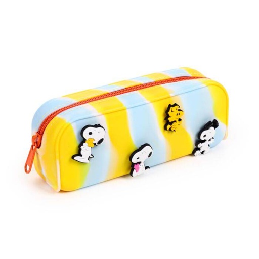 [1000061] ESTUCHE DE SILICONA CON CHARMS DE PEANUTS SNOOPY & WOODSTOCK