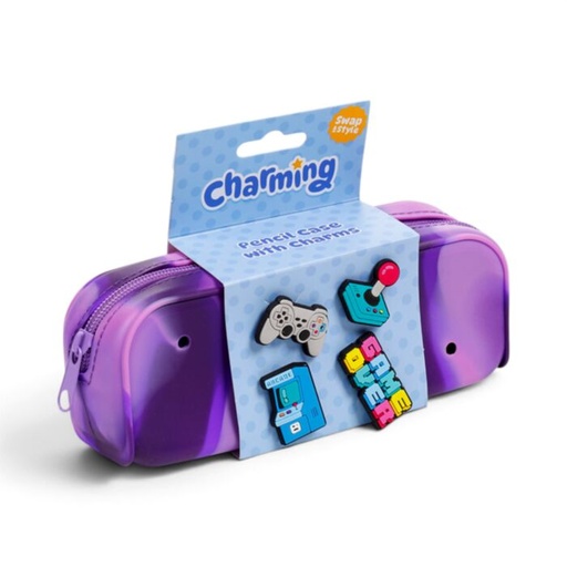 [1000063] ESTUCHE DE SILICONA CON CHARMS DE GAME OVER