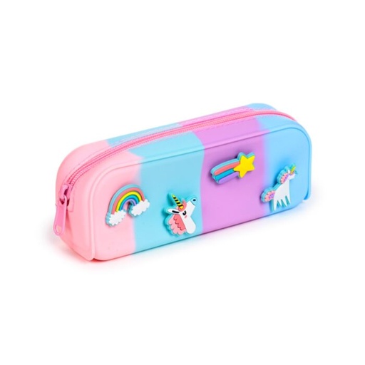 [1000069] ESTUCHE DE SILICONA CON CHARMS DE UNICORNIO MAGICO