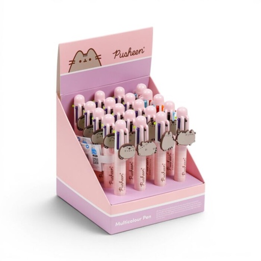 [1000072] BOLIGRAFO MULTICOLOR 6 COLORES CON ACCESORIO GATO PUSHEEN