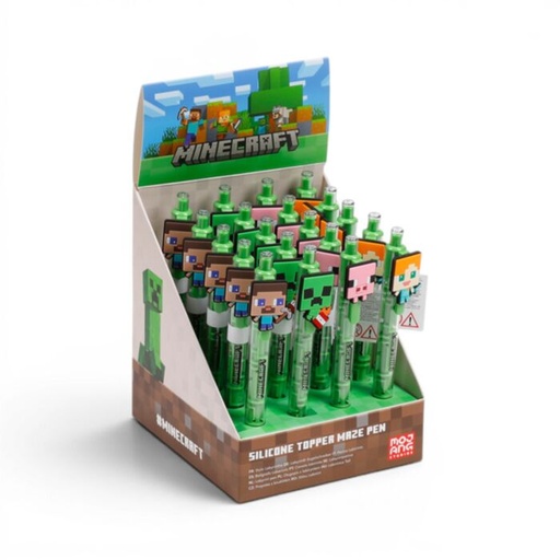 [1000073] BOLIGRAFO CON TOPE DE SILICONA MINECRAFT