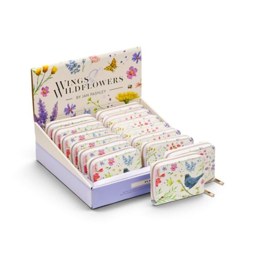 [1000080] CARTERA CON CREMALLERA JAN PASHLEY WINGS & WILDFLOWERS