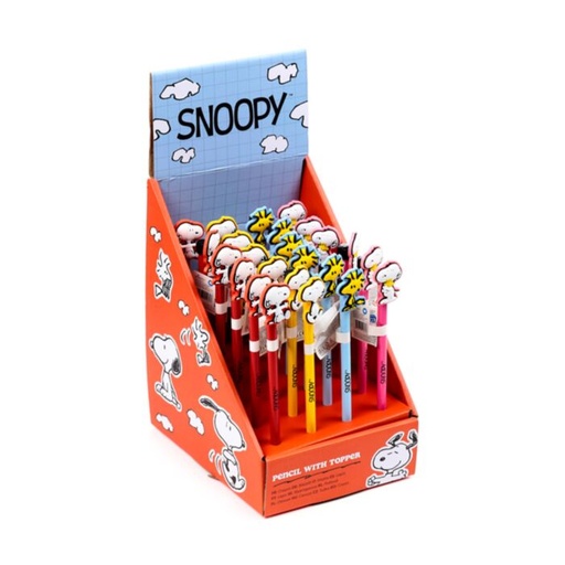 [1000092] LAPIZ CON TOPE DE PVC PEANUTS SNOOPY & WOODSTOCK