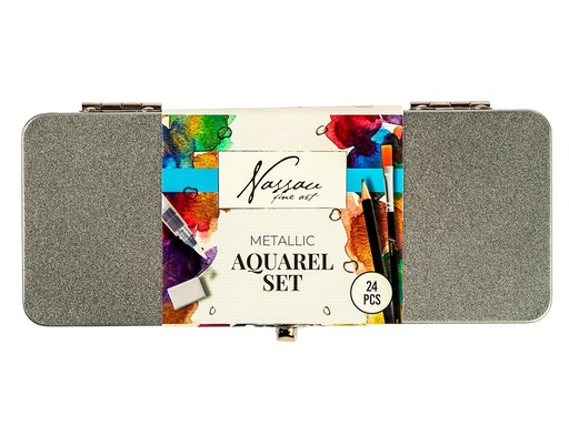 [1000196] SET ACUARELA METALICO 24 PIEZAS