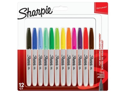 [118599] ROTULADOR SHARPIE FINE BLISTER 12 COLORES