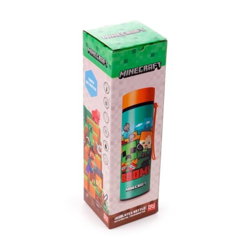 [1000308] BOTELLA TERMO/TERMÓMETRO MINECRAFT BOOM 450ML