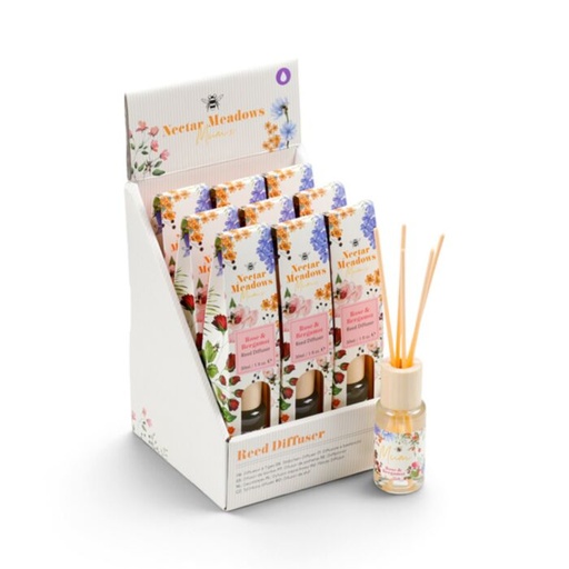 [1000334] DIFUSOR DE VARILLAS ABEJAS Y NECTAR ROSA Y BERGAMOTA 30ML
