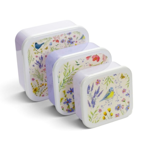 [1000336] SET DE 3 FIAMBRERAS TAPER S/M/L JAN PASHLEY WINGS & WILDFLOWERS