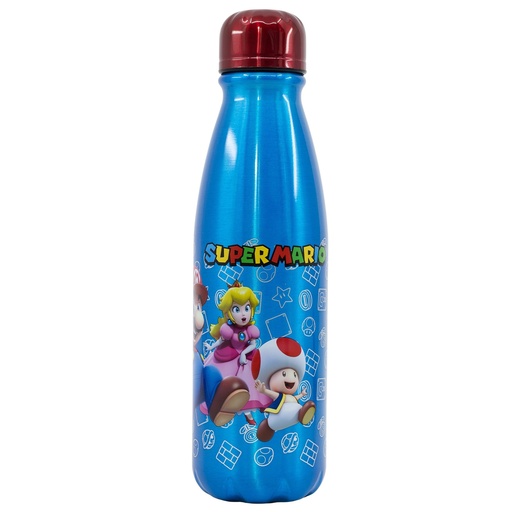 [000032] BOTELLA ALUMINIO INFANTIL 600 ML SUPER MARIO
