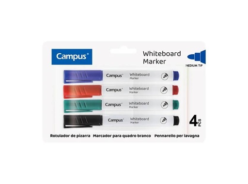 [081831] ROTULADOR PARA PIZARRA BLANCA CAMPUS COLORES SURTIDOS 1,2MM BLISTER 4 UD.