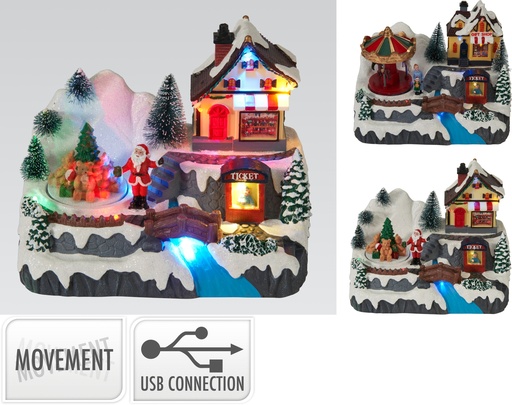 [000697] ESCENA NAVIDAD LED 16CM 2MOD
