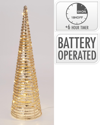 [000734] ARBOL CONO 60CM LED ORO