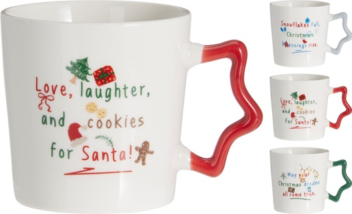 [000949] TAZA PORCELANA NAVIDAD 340ML 3MOD