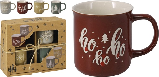 [000998] TAZA GRES SET 4U NAVIDAD