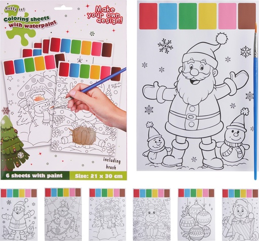 [001045] SET ACUARELA NAVIDAD